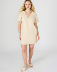 TILLY Bone Short-Sleeved Faux Leather Women's Dress | Steve Madden outlet