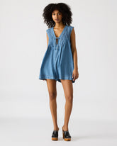 MICK Denim Pull-On Tie-Front Women's Romper | Steve Madden on Sale