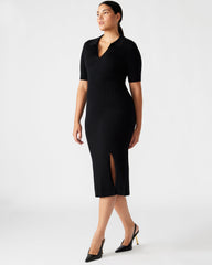 LINDY Dress Black | Collared Midi Dress | Steve Madden near me