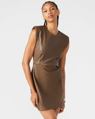 BELEN Brown Women's Shoulder Pad Mini Dress | Steve Madden discount