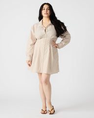 ARIA Taupe Women's Button-Up Mini Dress | Steve Madden online