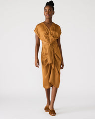 BRUNO Caramel Women's Button-Up Short-Sleeved Midi Dress | Steve Madden on Sale