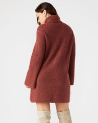 ABBIE Sweater Dress Rust | Mini Turtleneck Flared Sleeve Dress | Steve Madden online
