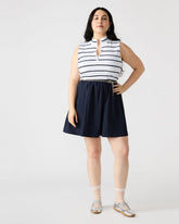 LYON Navy Women's Collared Sleeveless Flowy Dress | Steve Madden Sale