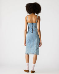 GISELLE Denim Midi Women's Dress with Slit | Steve Madden on Sale