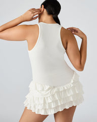 CLEA White Ruffled Mini Women's Dress | Steve Madden discount