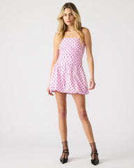 GIGI Pink Women's Strapless Mini Bubble-Hem Dress | Steve Madden US
