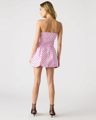 GIGI Pink Women's Strapless Mini Bubble-Hem Dress | Steve Madden US