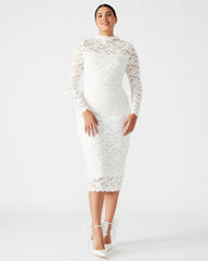 VIVIENNE Ivory Lace Women's Mock Neck Midi Dress | Steve Madden near me