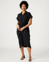 TORI Black Knit Button Up Collared Midi Dress | Steve Madden online