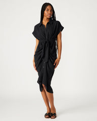 TORI Black Knit Button Up Collared Midi Dress | Steve Madden online