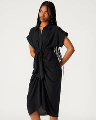 TORI Black Knit Button Up Collared Midi Dress | Steve Madden online