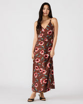 MONROE Brown Floral Print Flowy Maxi Dress | Steve Madden Sale