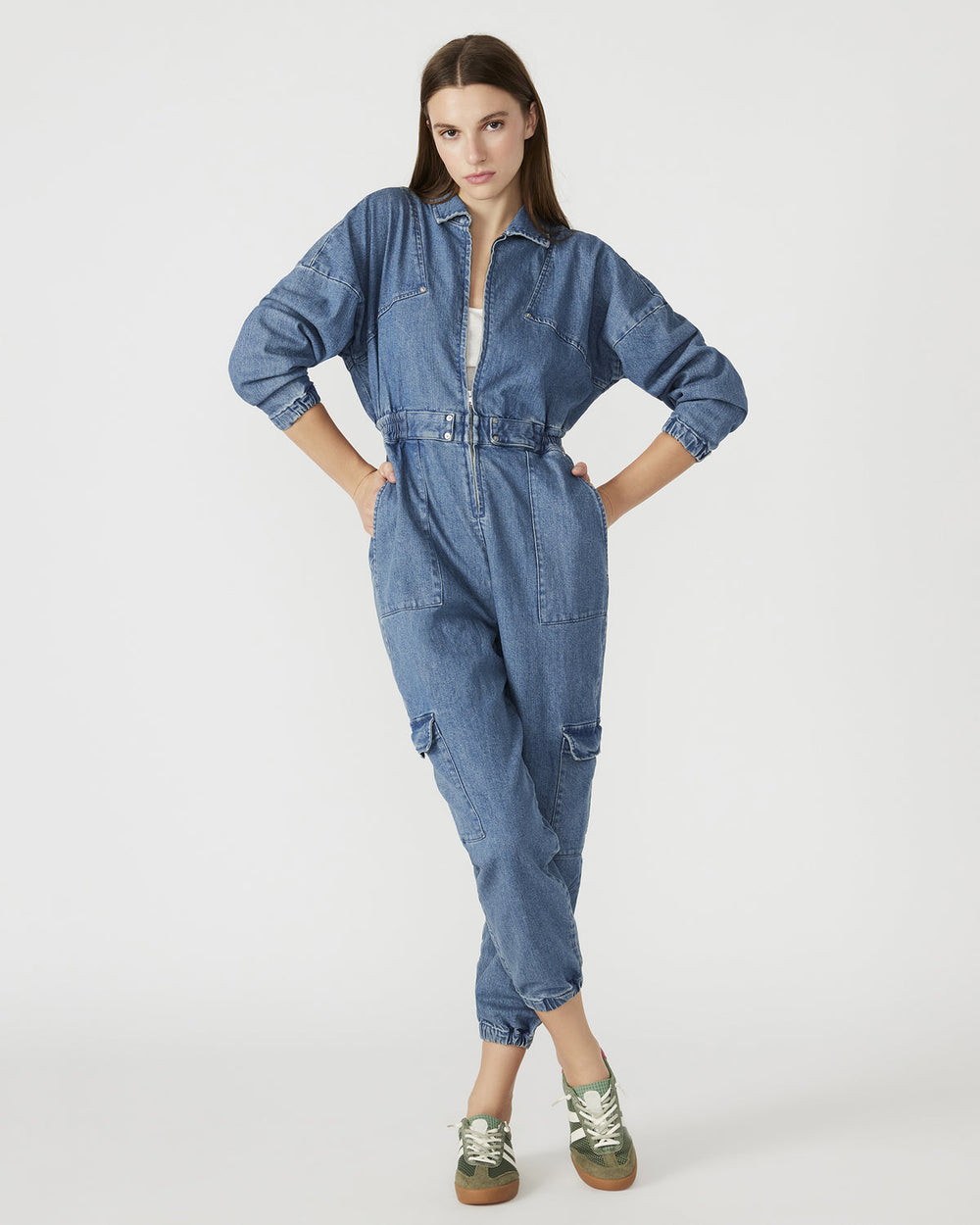 TRISTA Denim Women's Long-Sleeved Jumpsuit | Steve Madden for Sale