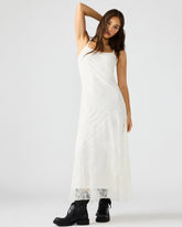 VEERA White Maxi Lace Flowy Women's Dress | Steve Madden on Sale
