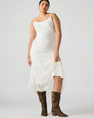 VEERA White Maxi Lace Flowy Women's Dress | Steve Madden on Sale