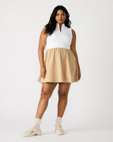 LYON Taupe Women's Collared Sleeveless Flowy Dress | Steve Madden on Sale