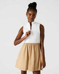 LYON Taupe Women's Collared Sleeveless Flowy Dress | Steve Madden on Sale