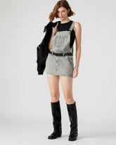 TAMIA Dress Light Grey | Women's Overall Denim Mini Dress | Steve Madden online