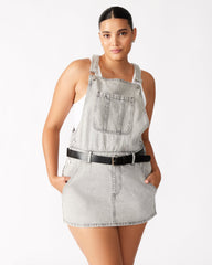 TAMIA Dress Light Grey | Women's Overall Denim Mini Dress | Steve Madden online