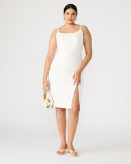 GISELLE White Denim Midi Women's Dress with Slit | Steve Madden for Sale
