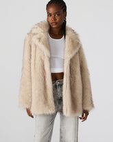 KINDRA Natural Faux Fur Collared Women's Coat | Steve Madden near me