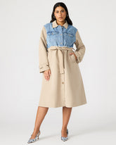SORAYA Denim Multi Women's Long-Sleeved Button-Up Coat | Steve Madden on Sale