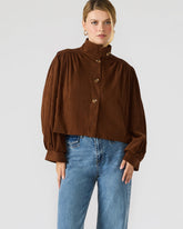 DIERDRA Chicory Coffee Long-Sleeved Button-Up Women's Jacket | Steve Madden near me