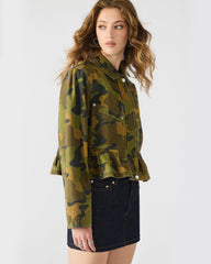 SLOAN Camouflage Long-Sleeved Zip-Up Women's Jacket | Steve Madden US