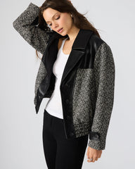 MERCEDES Black Multi Long-Sleeved Button-Up Faux Leather Women's Coat | Steve Madden Sale