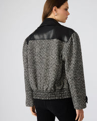 MERCEDES Black Multi Long-Sleeved Button-Up Faux Leather Women's Coat | Steve Madden Sale