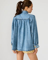 MARCELINE Denim Forever Blue Button-Up Long-Sleeved Women's Jacket | Steve Madden for Sale