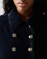 TONIA Indigo Haze Velvet Button-Up Long-Sleeved Women's Blazer Jacket | Steve Madden near me