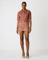 BLU Rust Short-Sleeved Denim Button-Up Women's Jacket | Steve Madden for Sale