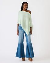 CHANNING Bay Green Asymmetrical Knit Poncho Women's Top | Steve Madden Sale