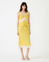 CINTHIA Golden Lime Sleeveless Lace Trim Women's Top | Steve Madden online