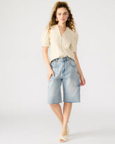 JANE Bone Women's Short-Sleeved Suede Top | Steve Madden Sale