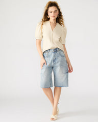 JANE Bone Women's Short-Sleeved Suede Top | Steve Madden Sale