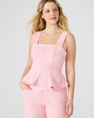 PENELOPI Denim Ruffle Fabric Women's Tank Top | Steve Madden online