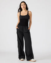 LUANA Black Pull-Over Ruched Tank Top | Steve Madden on Sale