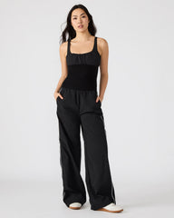 LUANA Black Pull-Over Ruched Tank Top | Steve Madden on Sale