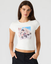 GOLDIE Antique Short-Sleeved Graphic Tee Form-Fitting Women's Top | Steve Madden discount