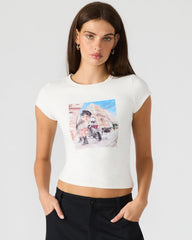 GOLDIE Antique Short-Sleeved Graphic Tee Form-Fitting Women's Top | Steve Madden discount