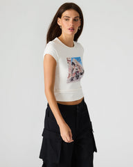 GOLDIE Antique Short-Sleeved Graphic Tee Form-Fitting Women's Top | Steve Madden discount