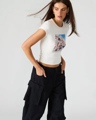 GOLDIE Antique Short-Sleeved Graphic Tee Form-Fitting Women's Top | Steve Madden discount
