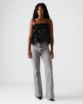 BLAKELYN Sequin Black Fringe Embellished Women's Top | Steve Madden discount