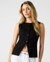 WESLEY Top Black Button-Up Vest Top | Steve Madden online