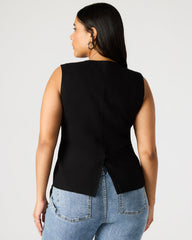 WESLEY Top Black Button-Up Vest Top | Steve Madden online