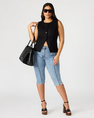 WESLEY Top Black Button-Up Vest Top | Steve Madden online