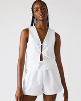 ALIZA White Women's Bow Tie-Front Top | Steve Madden outlet
